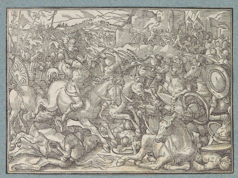 Battle of rock face, Christopher of Sichem (I), 1574 Canvas Print