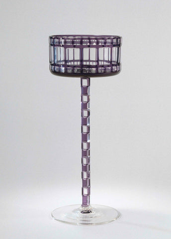 Chalice glass with a purple Überfang with cut-off squares and rectangles, E. Bakalowitz & Söhne, 1907 Canvas Print