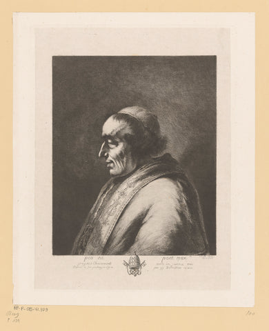 Portrait of Pius VII, Jean Jacques de Boissieu, 1805 Canvas Print