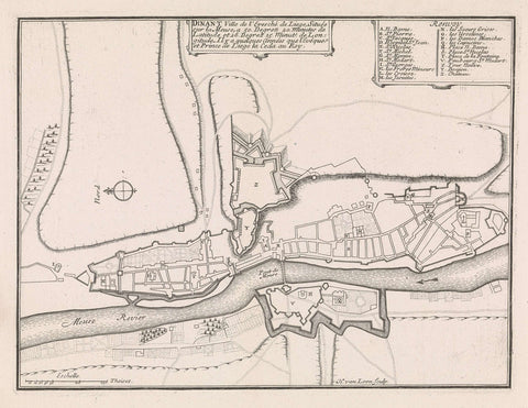 Map of Dinant, 1693, Harmanus van Loon, 1693 Canvas Print