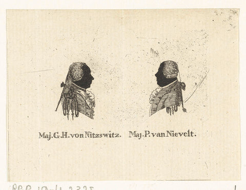 Silhouette portrait of Major von Nitzswitz and Major of Nievelt, Hendrik Willem Caspari, 1794 Canvas Print