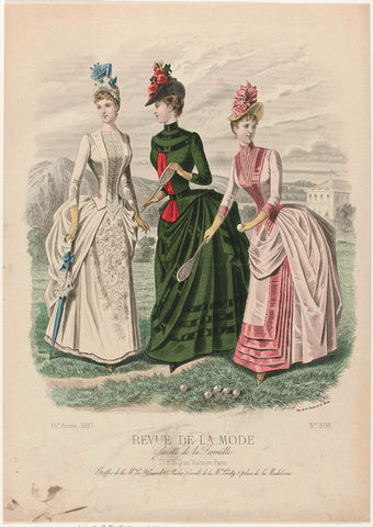 Revue de la Mode, Gazette de la Famille, dimanche 26 juin 1887, 16e Année, No. 808: Etoffes de la M.on Le Houssel (...), P. Deferneville, 1887 Canvas Print