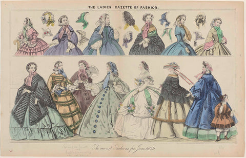 The Ladies Gazette of Fashion, The newest Fashions for June 1859, anonymous, 1859 Canvas Print