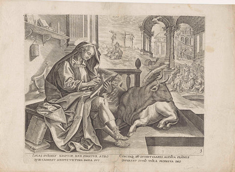 Evangelist Lucas, Johannes Wierix, 1639 Canvas Print
