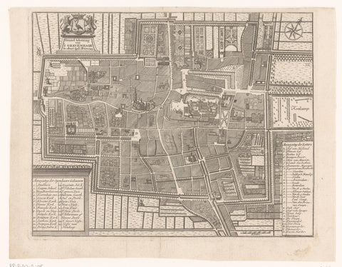 Map of The Hague, anonymous, 1745 - after 1780 Canvas Print