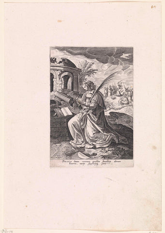 Saint Prisca, Johann Sadeler (I), 1583 - 1587 Canvas Print