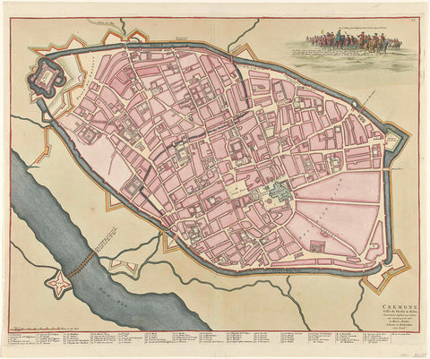 Map of Cremona, 1702, Caspar Luyken (possibly), 1702 Canvas Print