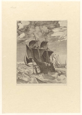 Hulk and a buoy, Frans Huys (possibly), 1565 Canvas Print