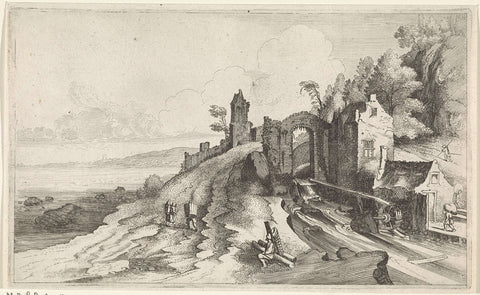 Coastal landscape with a water mill, Jan van de Velde (II), 1603 - 1641 Canvas Print