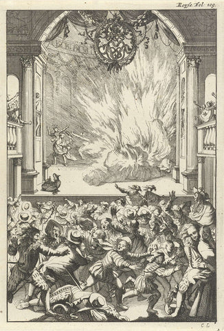 Fierce Fire on the Stage, Caspar Luyken, 1696 Canvas Print