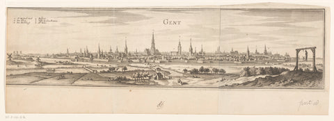 View of Ghent, Caspar Merian, 1654 - c. 1700 Canvas Print