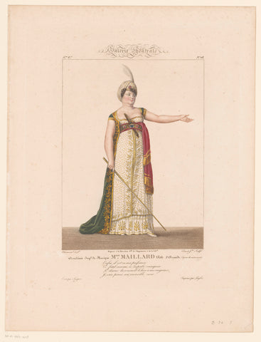 Portrait of Marie-Thérèse Davoux in the role of Armide, J.L. Benoist (II), 1815 - 1845 Canvas Print