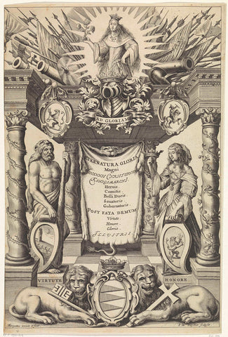 Title page for: Panegyricus æternaturæ gloriæ, 1663, Jan de Visscher, 1663 Canvas Print