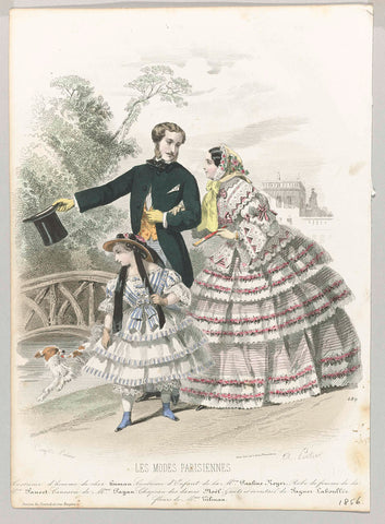 Les Modes Parisiennes, 1856, No. 689 : Costume d'homm (...), A. Portier, 1856 Canvas Print