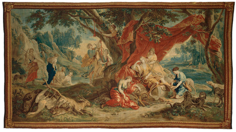 Resting Diana, from the triumphs of the gods, Urbanus Leyniers (possibly), c. 1729 - c. 1745 Canvas Print