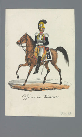 Officier der Kurassiers, Albertus Verhoesen (attributed to), 1835 - 1850 Canvas Print