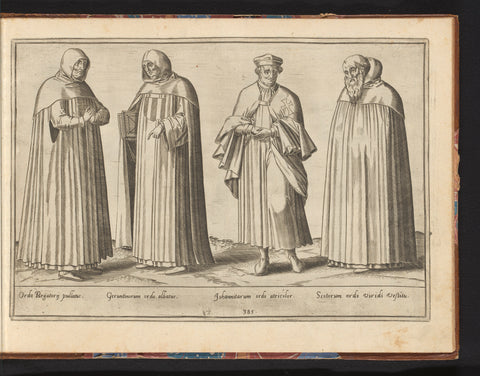 Four monks from different orders, Abraham de Bruyn, in or before 1581 Canvas Print