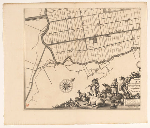 Map of the Zijpe- en Hazepolder (part lower left), Reinier van Persijn, 1665 - 1760 Canvas Print