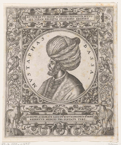 Portrait of the Sultan Mustafa Basha, Theodor de Bry, 1596 Canvas Print