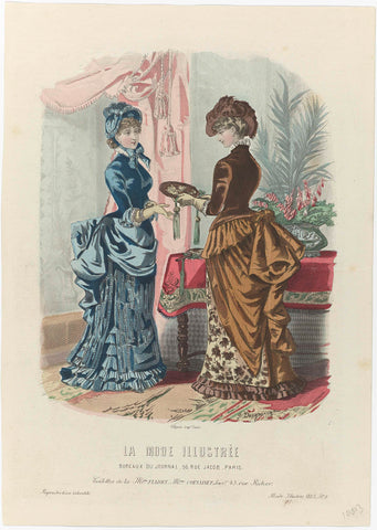 La Mode Illustrée, 1883, No. 8 : Toilettes de Mon. Fladry (...), Isabelle Toudouze-Desgrange, 1883 Canvas Print