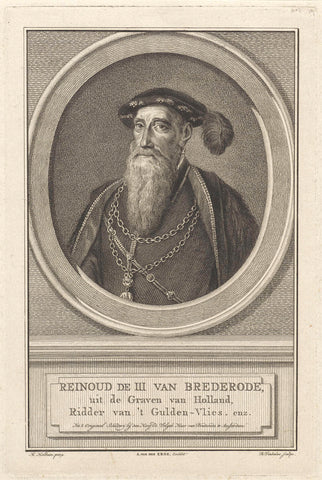 Portret van Reinoud III van Brederode, Reinier Vinkeles (I), 1758 - 1816 Canvas Print