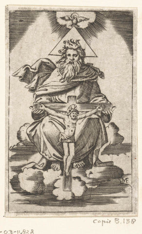 Holy Trinity, Marcantonio Raimondi, 1500 - 1575 Canvas Print