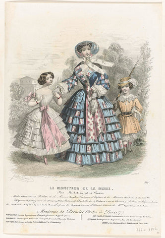 Le Moniteur de la Mode, 1852, No. 332 : Modes d'Alexandrin (...), M. Gervais, 1852 Canvas Print