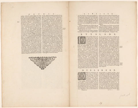 Part of the description of Deinze, Ruiselede and Meulebeke, Johannes Willemszoon Blaeu, 1652 Canvas Print