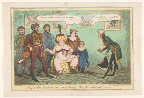 Cartoon on princess Caroline, 1817, George Cruikshank, 1817 Canvas Print