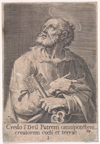 Apostle Peter, Johann Sadeler (I), 1570 - 1600 Canvas Print