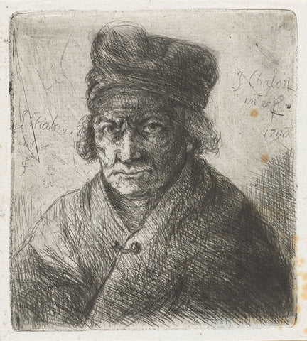 Man in a Hat, Jan Chalon, 1790 Canvas Print
