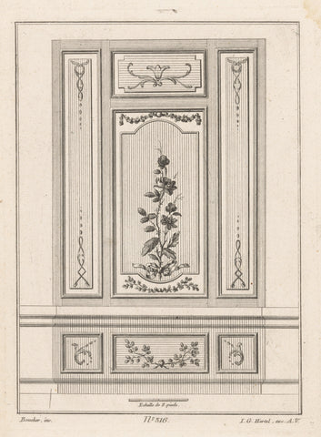 Panelen met bloemmotieven, unknown, 1746 - 1800 Canvas Print