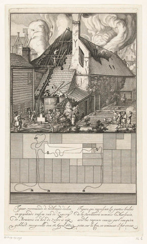 De gebluste brand in de zeepziederij De Bruinvis, 1682, Jan van der Heyden (attributed to), in or before 1690 Canvas Print