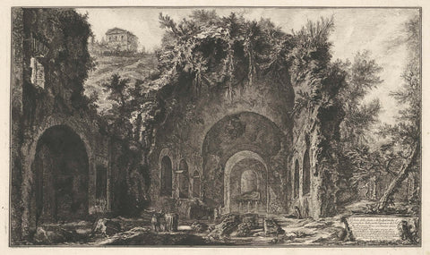 Nymphaeum of Egeria near Rome, Giovanni Battista Piranesi, 1748 - 1778 Canvas Print