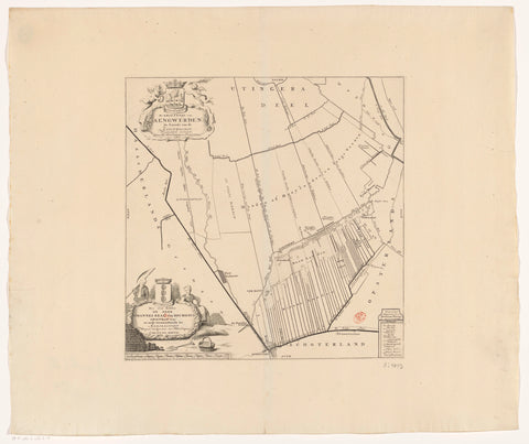 Map of the grietenij Aengwirden, anonymous, 1718 Canvas Print