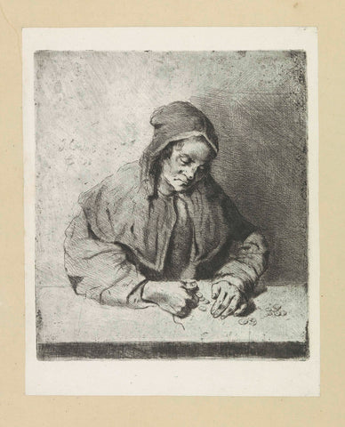 Woman counting money, Jan Chalon, 1802 Canvas Print