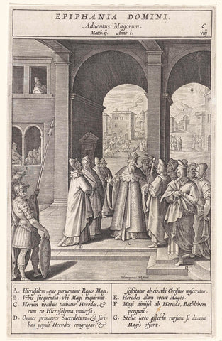 Arrival of the kings, Hieronymus Wierix, 1593 Canvas Print