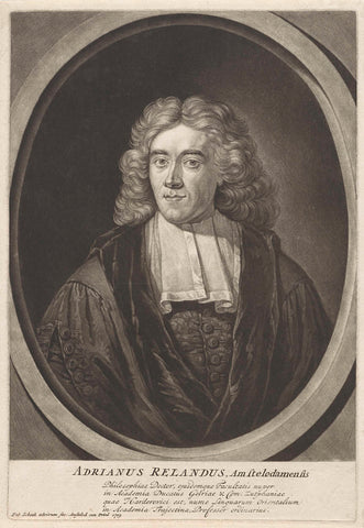 Portrait of Adriaan Reland, Pieter Schenk (I), 1703 Canvas Print