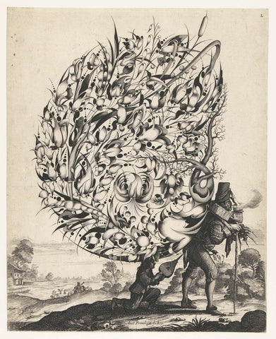 Bouquet on back of peddler, Isaac Briot, 1635 Canvas Print