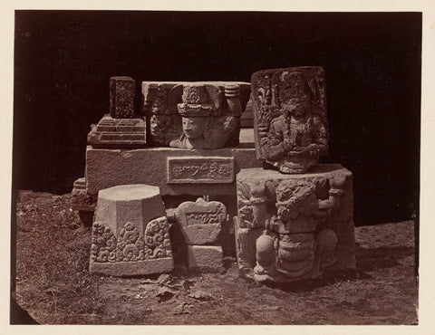 Candi Panataran (Temple Complex), architectural and sculptura;l remains. Panataran, Blitar district, East Java province, 1323-1347 AD Indonesia, Isidore Kinsbergen, 1867 Canvas Print