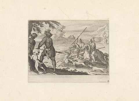 Deer hunting, anonymous, 1624 Canvas Print