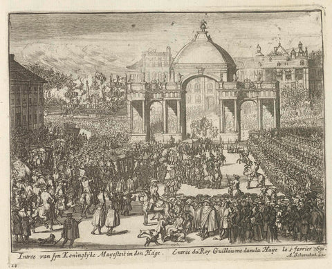 Entry of King William III into The Hague, 1691, Laurens Scherm (attributed to), 1691 Canvas Print