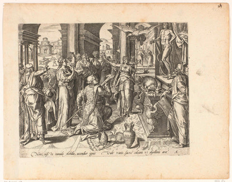 Sacrifice on the Altar of Apollo, Pieter Jalhea Furnius, in or before 1571 Canvas Print