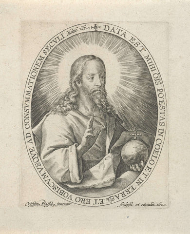 Christ with orb, Crispijn van de Passe (I), 1600 Canvas Print