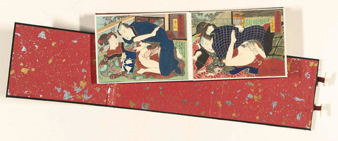 Shunga album. Comparison of young women in the current year, anonymous, 1830 - 1850 Canvas Print