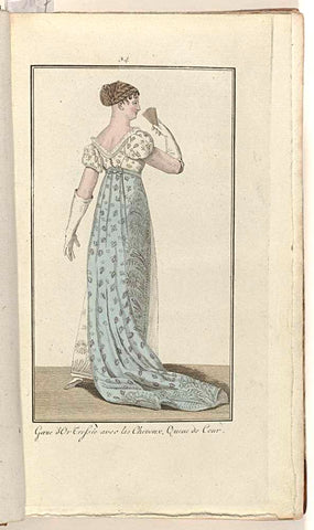 Elegantia, or magazine of fashion, luxury and taste for ladies, January 1808, No. 34: Gaze d'Or..., anonymous, 1808 Canvas Print