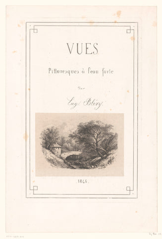 Title print of a series of landscapes, Eugène Bléry, 1846 Canvas Print