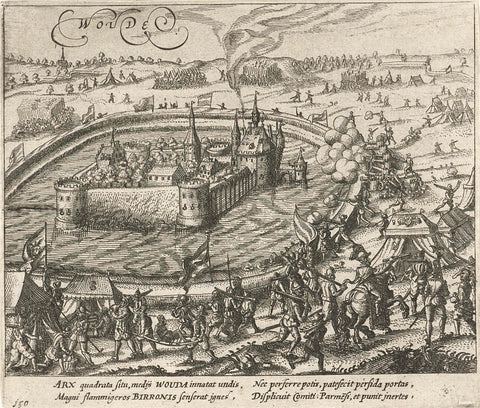 Siege of the castle of Wouw near Bergen op Zoom, 1583, anonymous, 1613 - 1615 Canvas Print