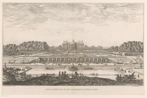 View of Vaux-le-Vicomte and its gardens, Israel Silvestre, 1643 - 1691 Canvas Print