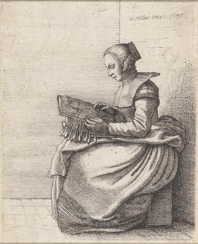 Kantwerkster, Wenceslaus Hollar, 1636 Canvas Print